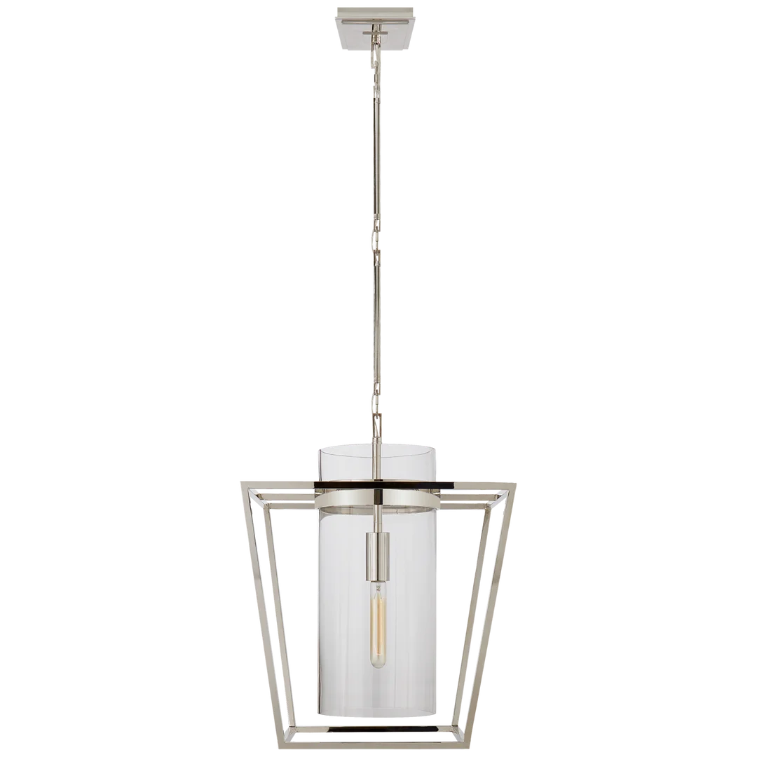 President Small Lantern-Visual Comfort-VISUAL-S 5167PN-CG-Outdoor Post LanternsPolished Nickel-Clear Glass-2-France and Son