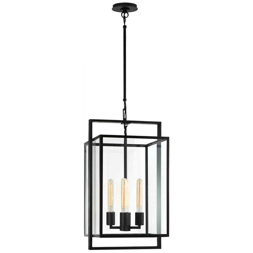 Hallei Lantern-Visual Comfort-VISUAL-S 5192AI-CG-PendantsSmall-Aged Iron-Clear Glass-4-France and Son