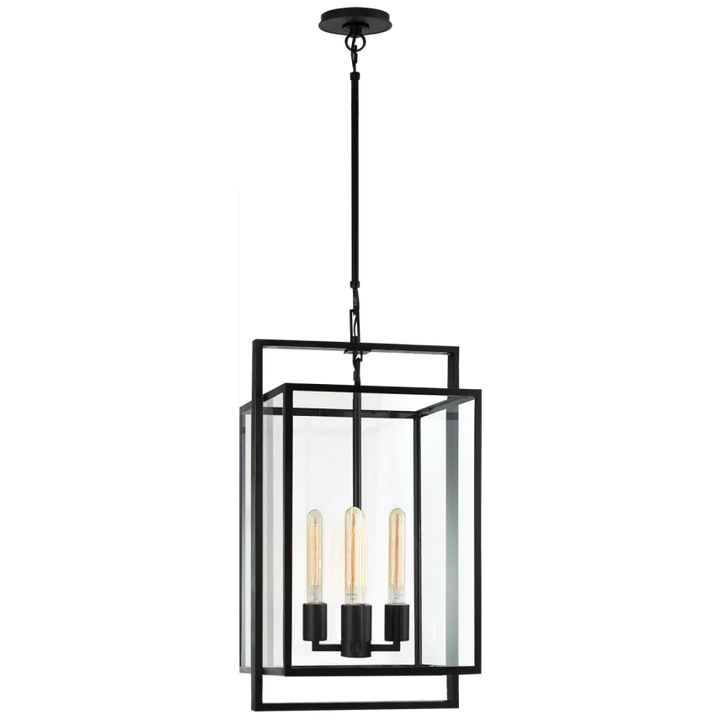 Hallei Lantern-Visual Comfort-VISUAL-S 5192AI-CG-PendantsSmall-Aged Iron-Clear Glass-4-France and Son