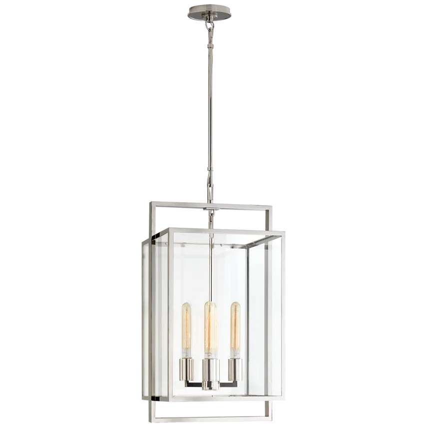 Hallei Lantern-Visual Comfort-VISUAL-S 5192PN-CG-PendantsSmall-Polished Nickel-Clear Glass-5-France and Son