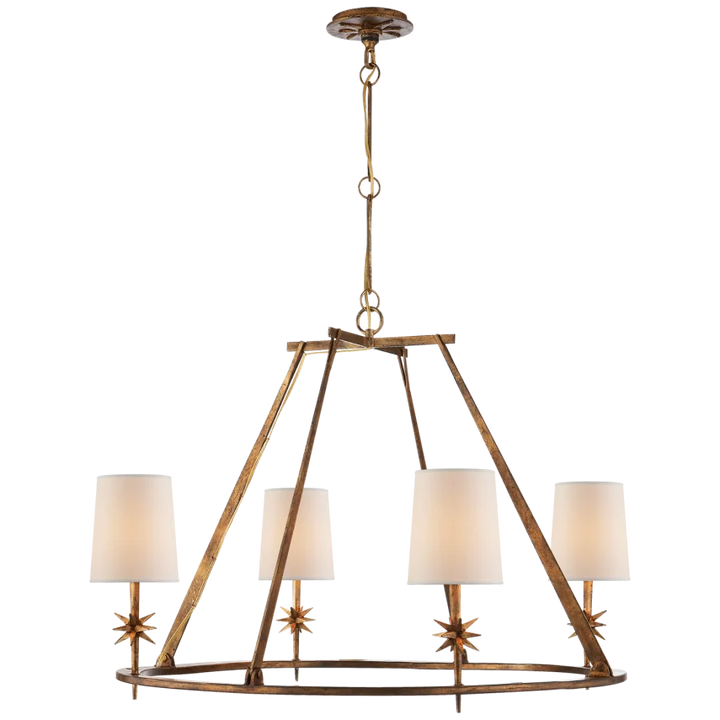 Etsy Round Chandelier-Visual Comfort-VISUAL-S 5315GI-NP-ChandeliersGilded Iron-Natural Paper Shades-4-France and Son