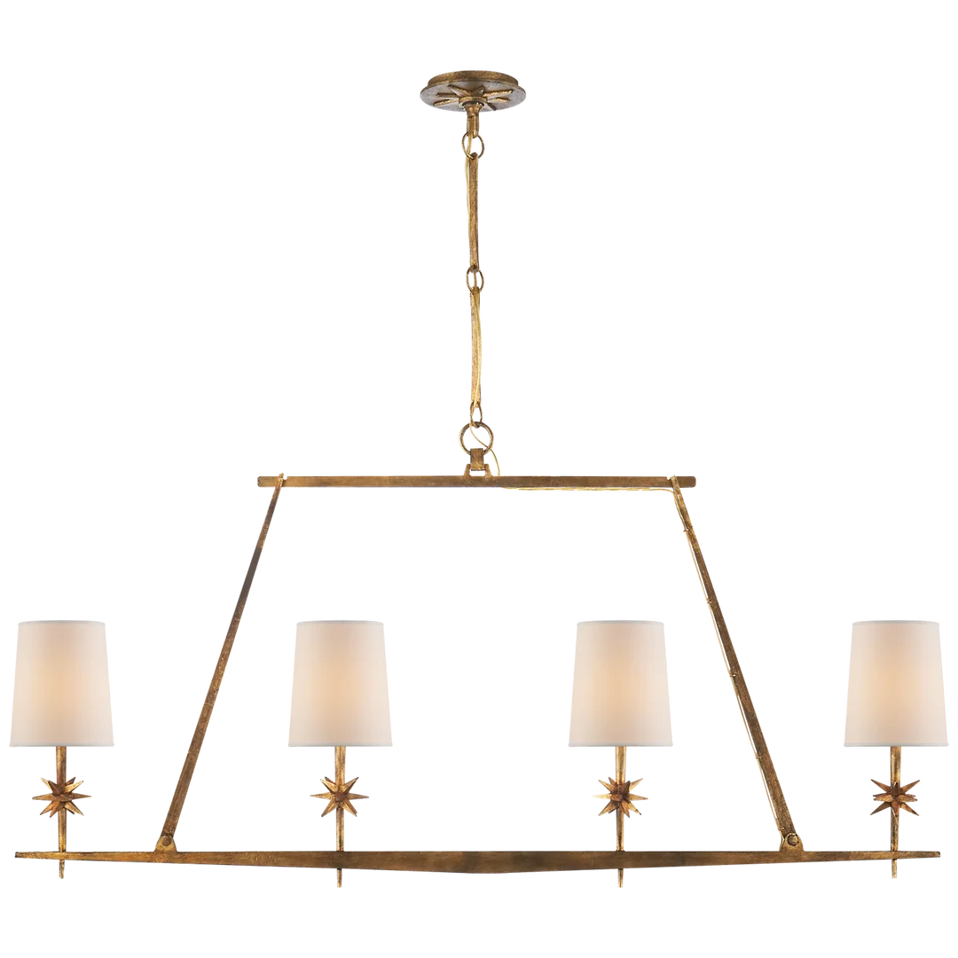 Etsy Linear Chandelier-Visual Comfort-VISUAL-S 5316GI-NP-ChandeliersGilded Iron-Natural Paper Shades-4-France and Son