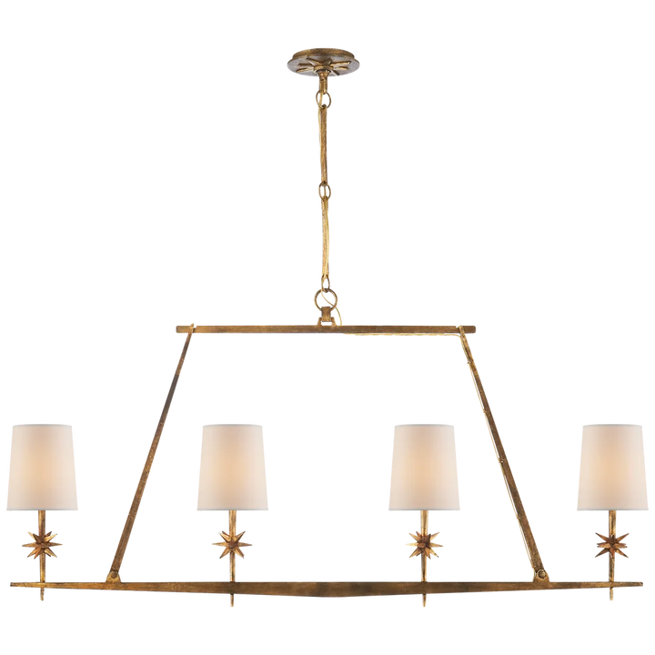 Etsy Linear Chandelier-Visual Comfort-VISUAL-S 5316GI-NP-ChandeliersGilded Iron-Natural Paper Shades-4-France and Son