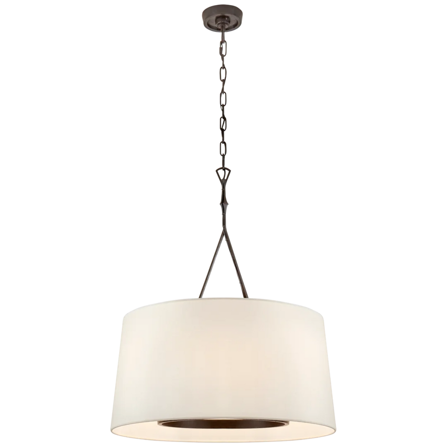 Danny Large Hanging Shade-Visual Comfort-VISUAL-S 5401AI-L-ChandeliersAged Iron-1-France and Son