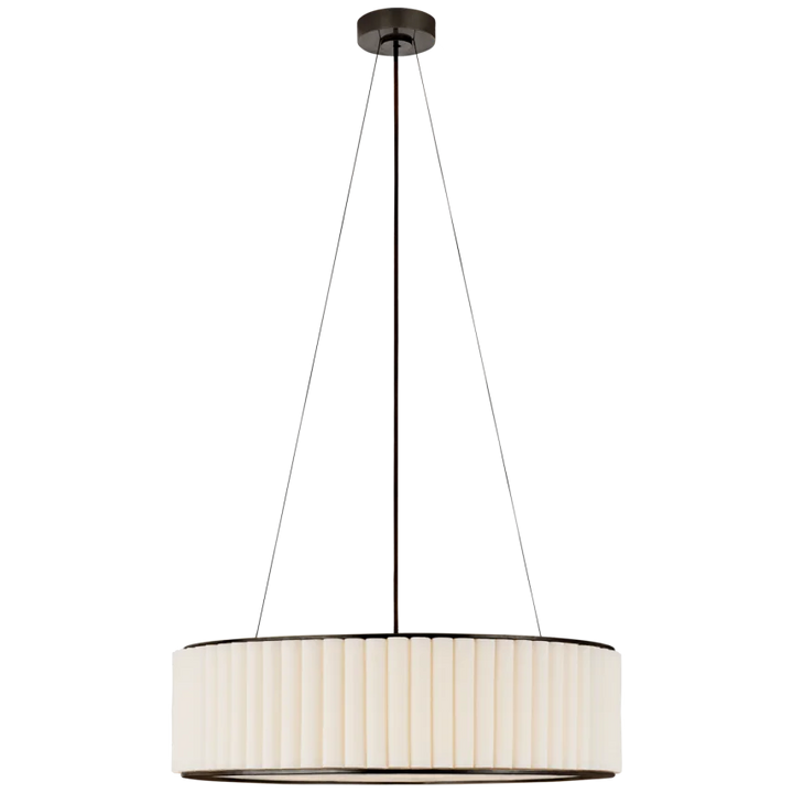Palosa Large Hanging Shade-Visual Comfort-VISUAL-S 5440BZ-L-Wall LightingBronze with Linen Shade-1-France and Son