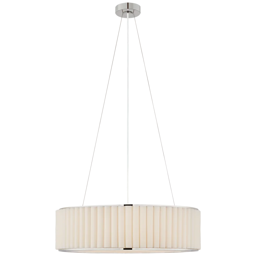 Palosa Large Hanging Shade-Visual Comfort-VISUAL-S 5440PN-L-Wall LightingPolished Nickel with Linen Shade-3-France and Son