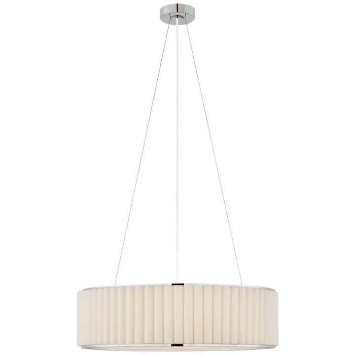 Palosa Large Hanging Shade-Visual Comfort-VISUAL-S 5440PN-L-Wall LightingPolished Nickel with Linen Shade-3-France and Son