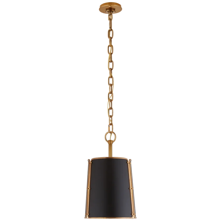 Hayden Pendant-Visual Comfort-VISUAL-S 5645HAB-BLK-PendantsSmall-Hand-Rubbed Antique Brass-Black Shade-5-France and Son