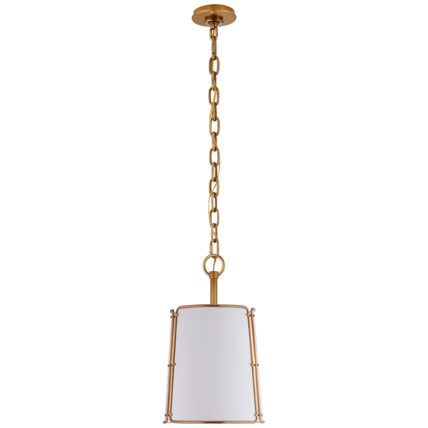 Hayden Pendant-Visual Comfort-VISUAL-S 5645HAB-WHT-PendantsSmall-Hand-Rubbed Antique Brass-White Shade-6-France and Son