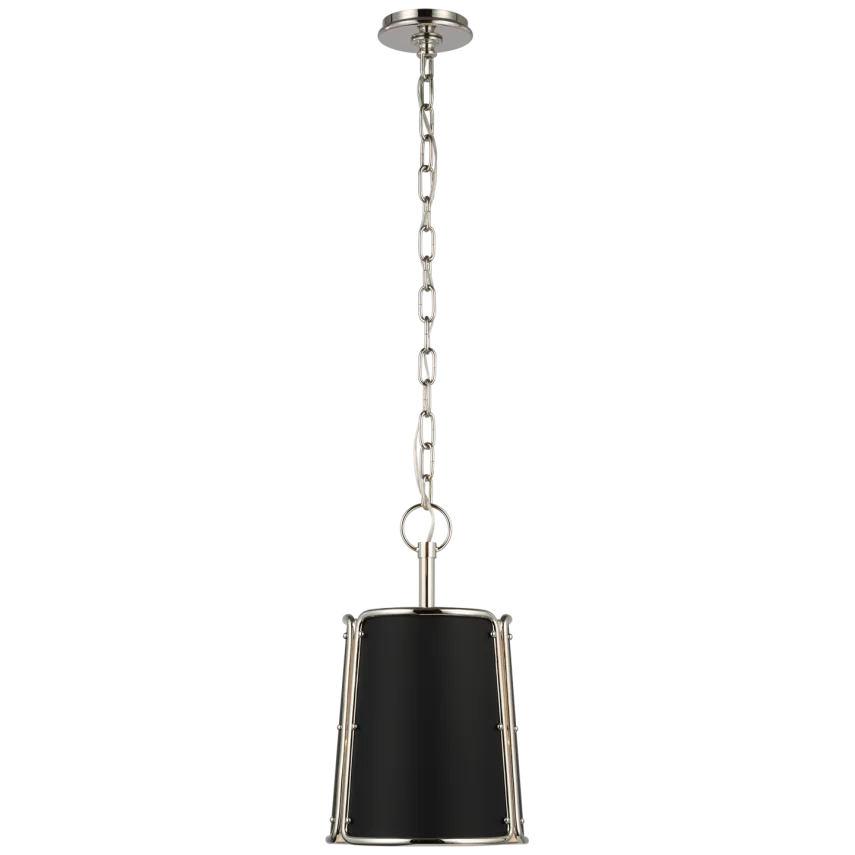 Hayden Pendant-Visual Comfort-VISUAL-S 5645PN-BLK-PendantsSmall-Polished Nickel-Black Shade-9-France and Son