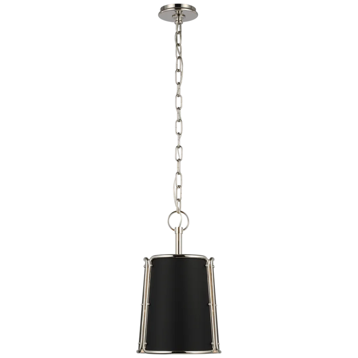 Hayden Pendant-Visual Comfort-VISUAL-S 5645PN-BLK-PendantsSmall-Polished Nickel-Black Shade-9-France and Son