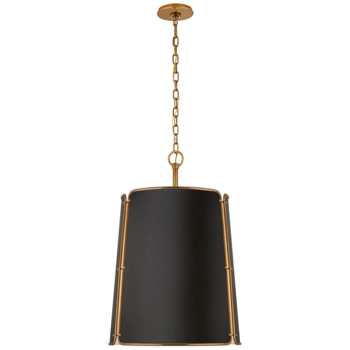 Hayden Pendant-Visual Comfort-VISUAL-S 5646HAB-BLK-PendantsLarge-Hand-Rubbed Antique Brass-Black Shade-7-France and Son