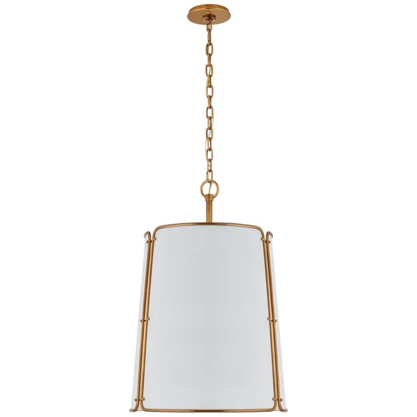 Hayden Pendant-Visual Comfort-VISUAL-S 5646HAB-WHT-PendantsLarge-Hand-Rubbed Antique Brass-White Shade-8-France and Son