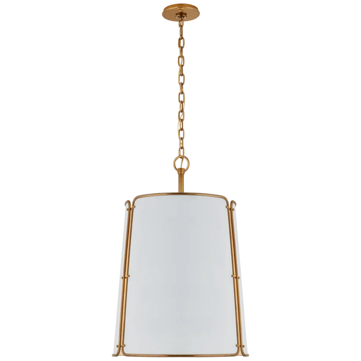 Hayden Pendant-Visual Comfort-VISUAL-S 5646HAB-WHT-PendantsLarge-Hand-Rubbed Antique Brass-White Shade-8-France and Son