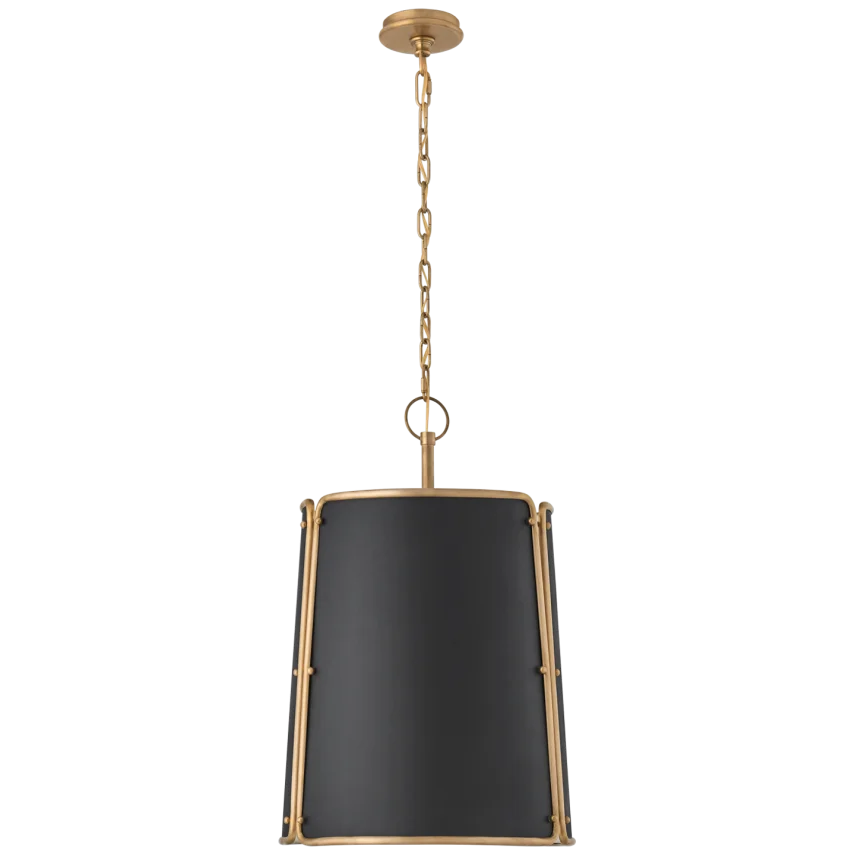 Hayden Pendant-Visual Comfort-VISUAL-S 5647HAB-BLK-PendantsMedium-Hand-Rubbed Antique Brass-Black Shade-4-France and Son