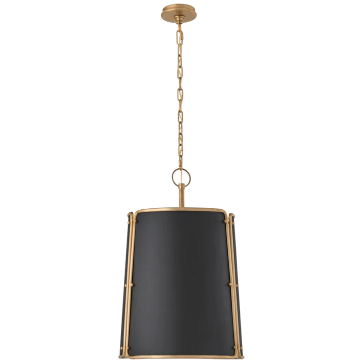 Hayden Pendant-Visual Comfort-VISUAL-S 5647HAB-BLK-PendantsMedium-Hand-Rubbed Antique Brass-Black Shade-4-France and Son