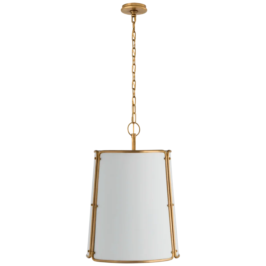 Hayden Pendant-Visual Comfort-VISUAL-S 5647HAB-WHT-PendantsMedium-Hand-Rubbed Antique Brass-White Shade-3-France and Son