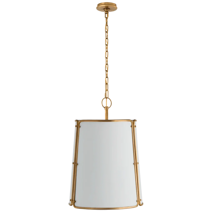 Hayden Pendant-Visual Comfort-VISUAL-S 5647HAB-WHT-PendantsMedium-Hand-Rubbed Antique Brass-White Shade-3-France and Son