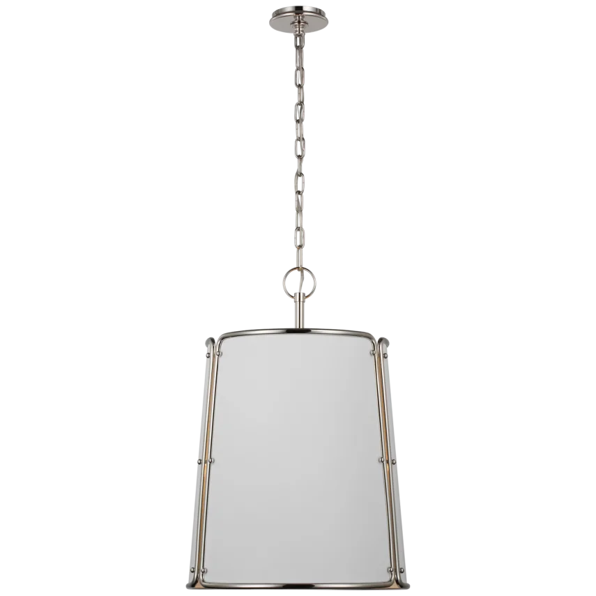 Hayden Pendant-Visual Comfort-VISUAL-S 5647PN-WHT-PendantsMedium-Polished Nickel-White Shade-2-France and Son