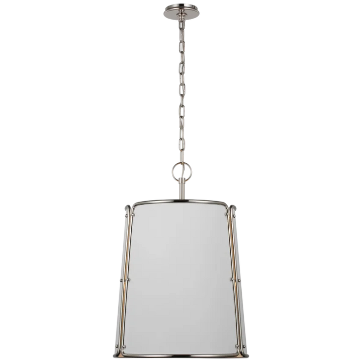 Hayden Pendant-Visual Comfort-VISUAL-S 5647PN-WHT-PendantsMedium-Polished Nickel-White Shade-2-France and Son