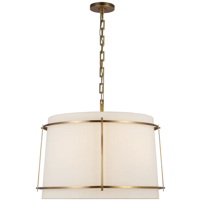 Callme Large Hanging Shade-Visual Comfort-VISUAL-S 5687HAB-L/FA-PendantsHand-Rubbed Antique Brass-2-France and Son