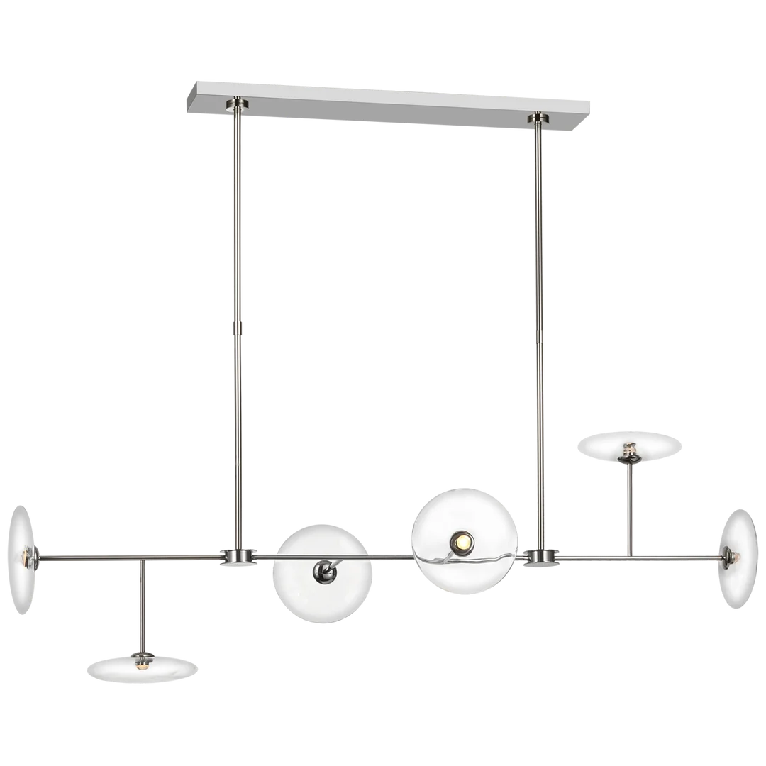 Calypso Large Linear Chandelier-Visual Comfort-VISUAL-S 5695PN-CG-ChandeliersPolished Nickel with Clear Glass-2-France and Son