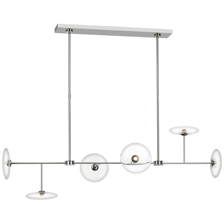 Calypso Large Linear Chandelier-Visual Comfort-VISUAL-S 5695PN-CG-ChandeliersPolished Nickel with Clear Glass-2-France and Son