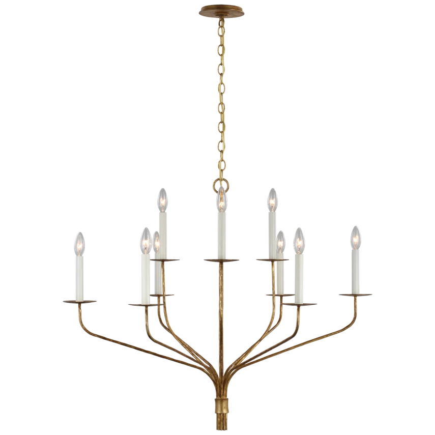 Bellano Large Two - Tier Chandelier-Visual Comfort-VISUAL-S 5752GI-ChandeliersGilded Iron-2-France and Son