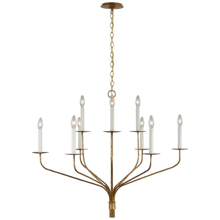 Bellano Large Two - Tier Chandelier-Visual Comfort-VISUAL-S 5752GI-ChandeliersGilded Iron-2-France and Son