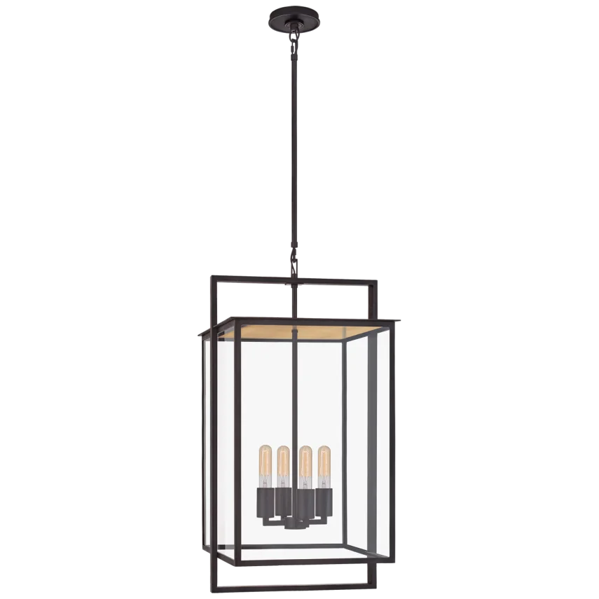 Hanny Wide Hanging Lantern-Visual Comfort-VISUAL-S 5797AI-CG-Pendants-2-France and Son