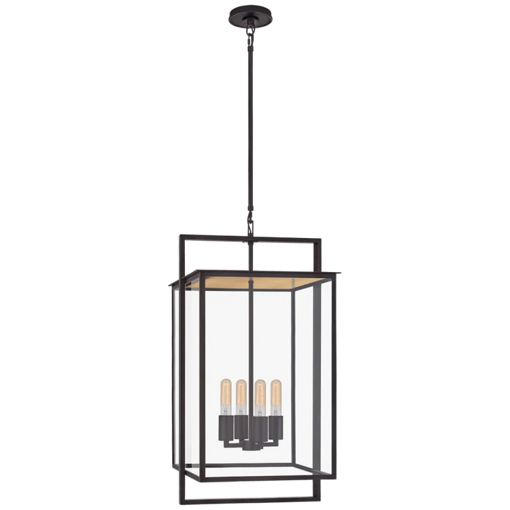 Hanny Wide Hanging Lantern-Visual Comfort-VISUAL-S 5797AI-CG-Pendants-2-France and Son