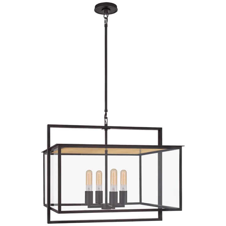 Hanny Wide Hanging Lantern-Visual Comfort-VISUAL-S 5797AI-CG-Outdoor Lanterns-1-France and Son