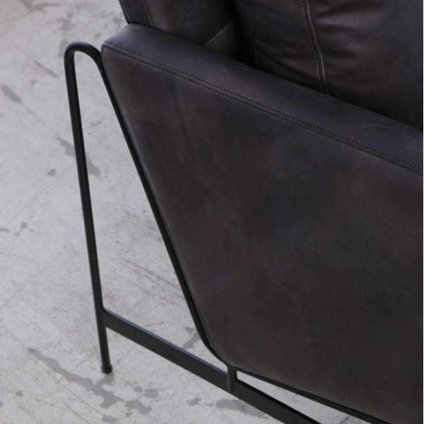 Vanessa 2 Seater Sofa - Destroyed Black Leather