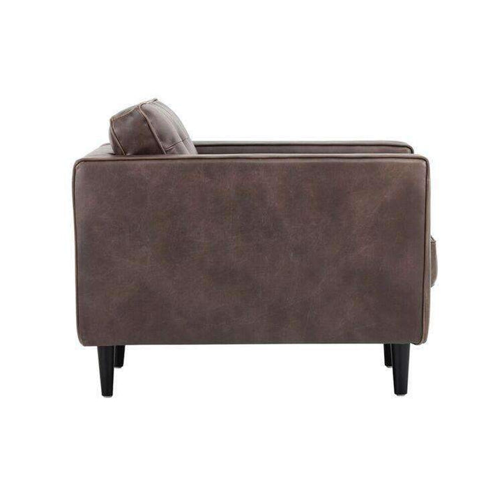 Donnie Armchair-Sunpan-SUNPAN-102508-Lounge ChairsHavana Dark Brown-Faux Leather-6-France and Son