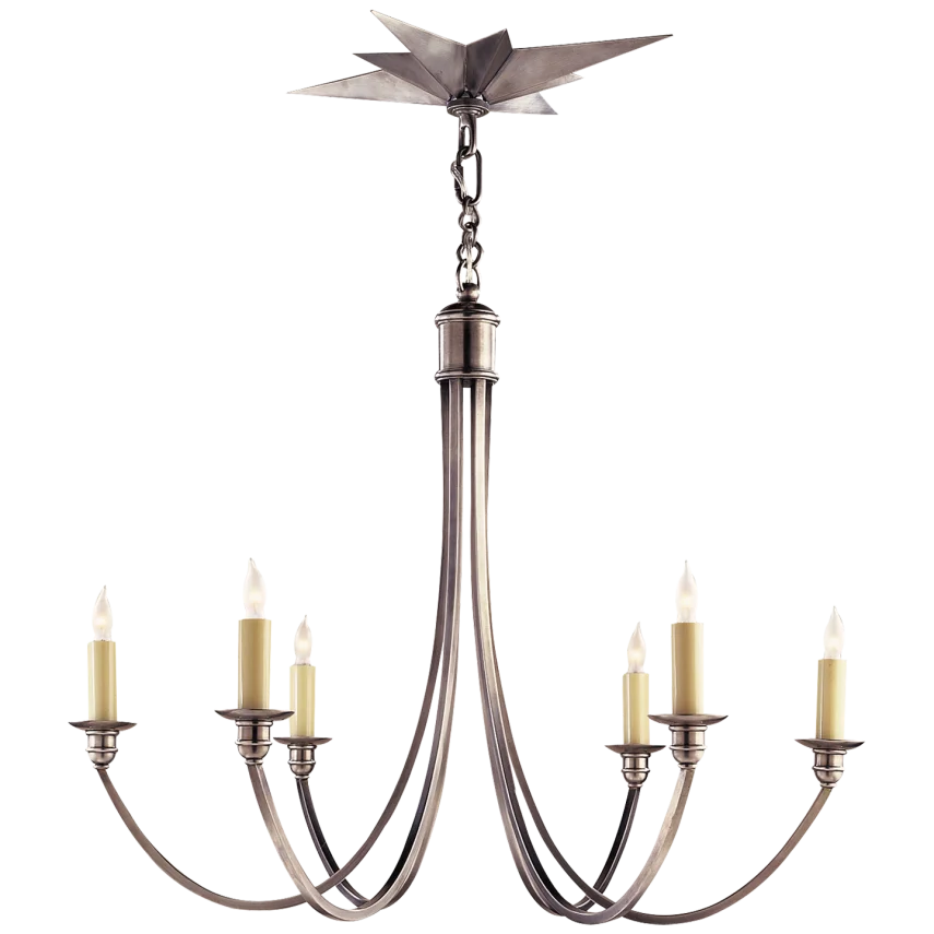 Venessa Medium Chandelier-Visual Comfort-VISUAL-SC 5001AS-ChandeliersAntique Silver-1-France and Son