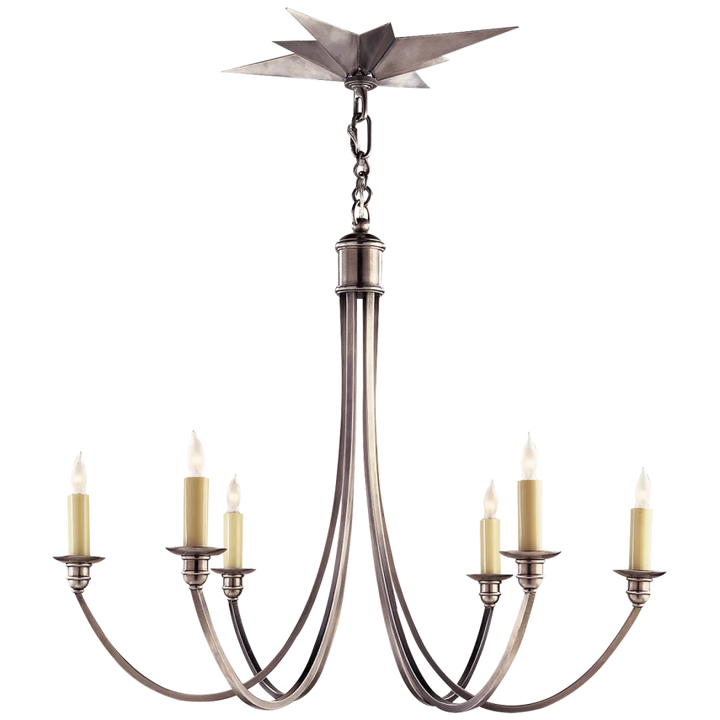 Venessa Medium Chandelier-Visual Comfort-VISUAL-SC 5001AS-ChandeliersAntique Silver-1-France and Son