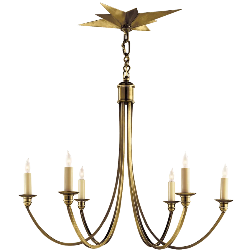 Venessa Medium Chandelier-Visual Comfort-VISUAL-SC 5001HAB-ChandeliersHand-Rubbed Antique Brass-2-France and Son