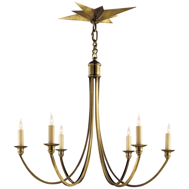 Venessa Medium Chandelier-Visual Comfort-VISUAL-SC 5001HAB-ChandeliersHand-Rubbed Antique Brass-2-France and Son