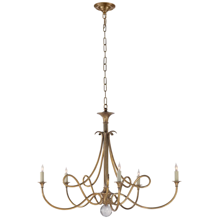 Delaney Large Chandelier-Visual Comfort-VISUAL-SC 5005HAB-ChandeliersHand-Rubbed Antique Brass-3-France and Son