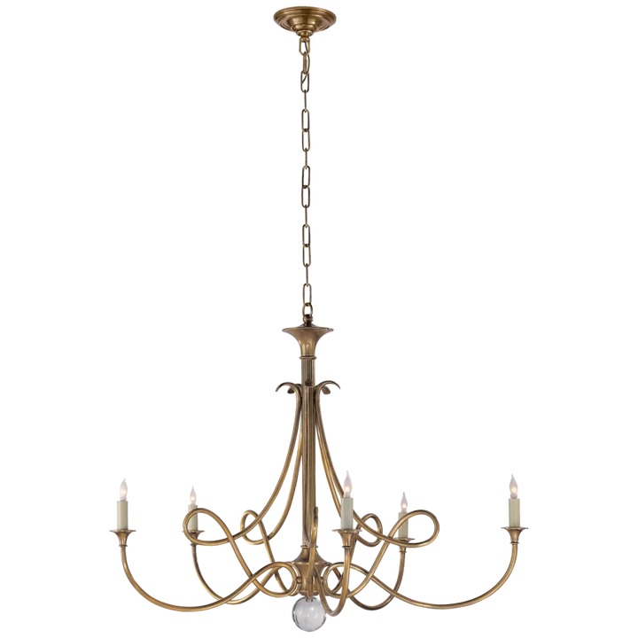 Delaney Large Chandelier-Visual Comfort-VISUAL-SC 5005HAB-ChandeliersHand-Rubbed Antique Brass-3-France and Son