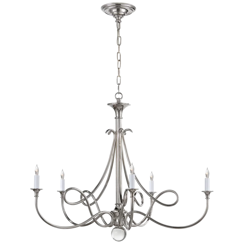 Delaney Large Chandelier-Visual Comfort-VISUAL-SC 5005PN-ChandeliersPolished Nickel-4-France and Son