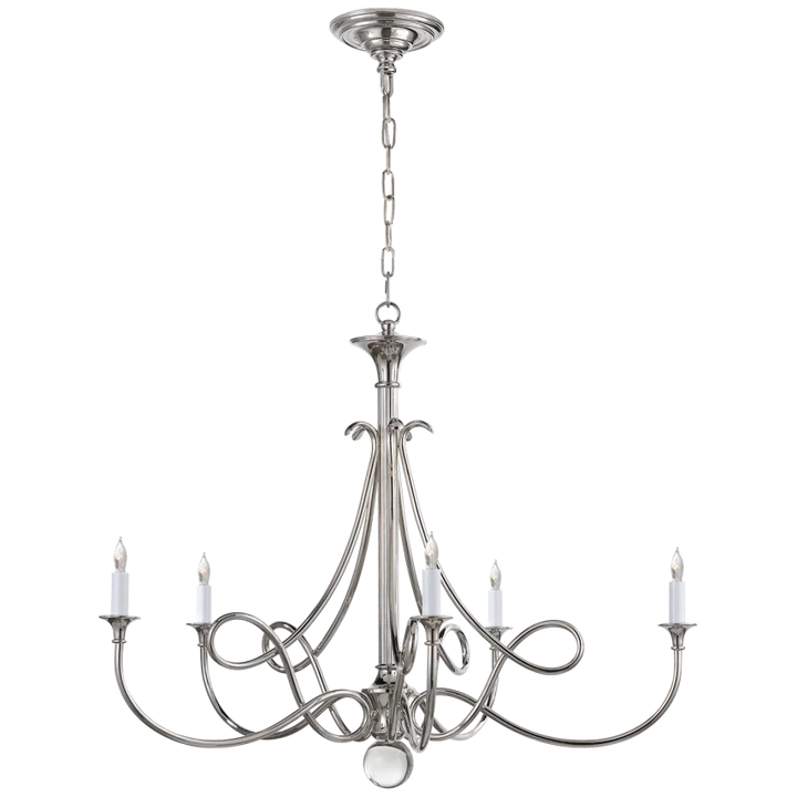 Delaney Large Chandelier-Visual Comfort-VISUAL-SC 5005PN-ChandeliersPolished Nickel-4-France and Son