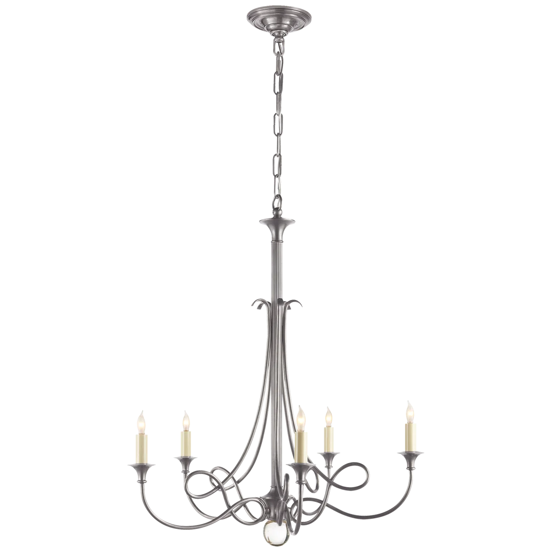 Twirl Chandelier-Visual Comfort-VISUAL-SC 5015AS-ChandeliersSilver-1-France and Son