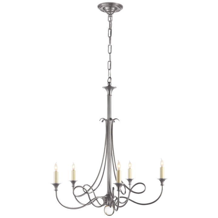 Twirl Chandelier-Visual Comfort-VISUAL-SC 5015AS-ChandeliersSilver-1-France and Son