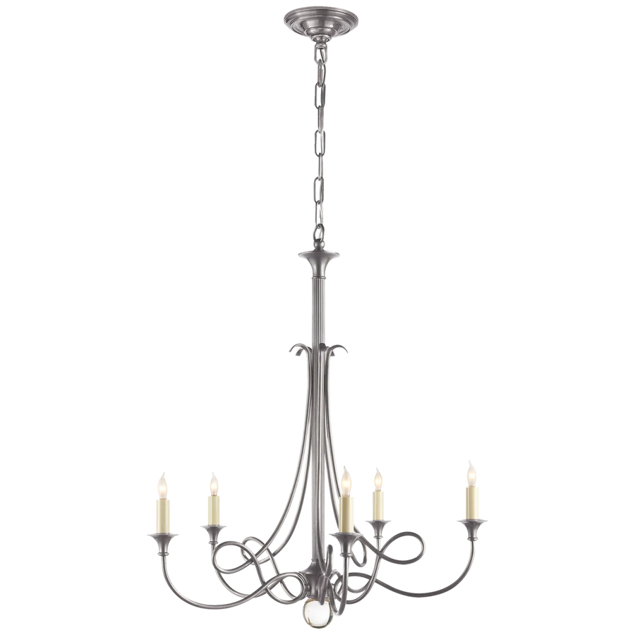 Twirl Chandelier-Visual Comfort-VISUAL-SC 5015AS-ChandeliersSilver-1-France and Son