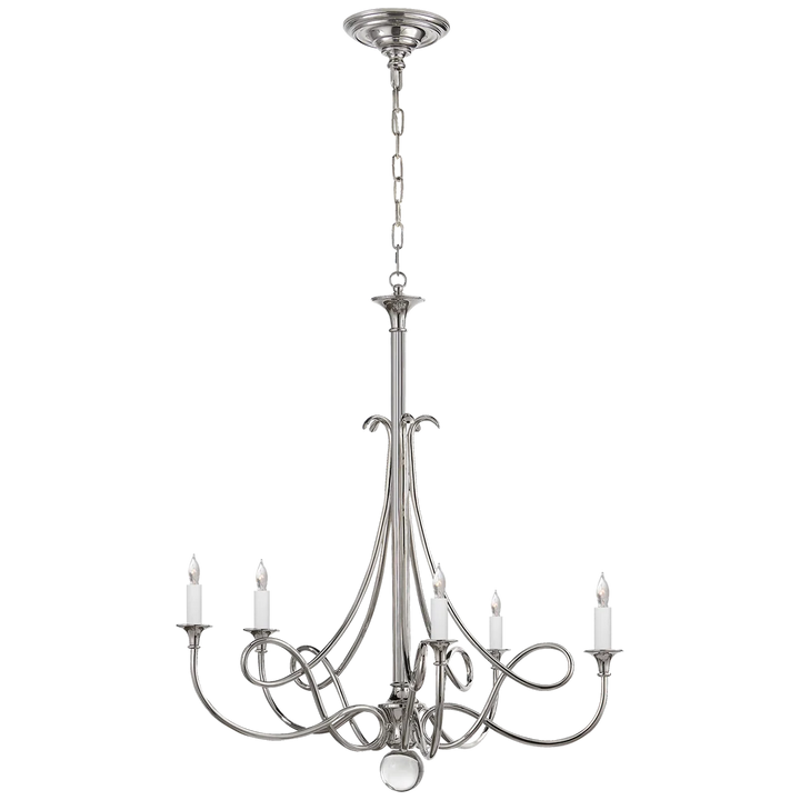 Twirl Chandelier-Visual Comfort-VISUAL-SC 5015PN-ChandeliersNickel-4-France and Son