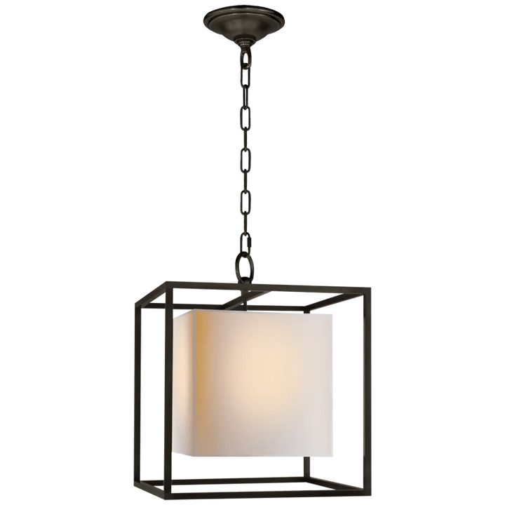 Caca Small Lantern-Visual Comfort-VISUAL-SC 5159BZ-1-PendantsBronze-Natural Paper Shade-1-France and Son