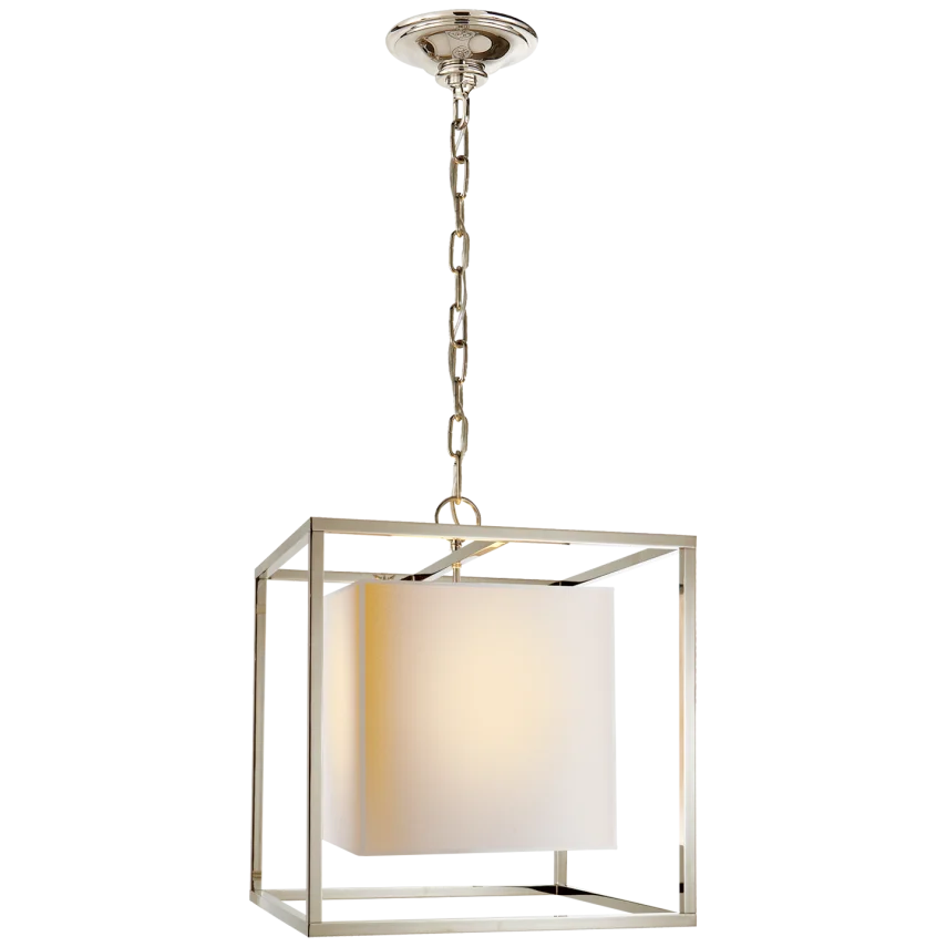 Caca Small Lantern-Visual Comfort-VISUAL-SC 5159PN-PendantsPolished Nickel-Natural Paper Shade-5-France and Son