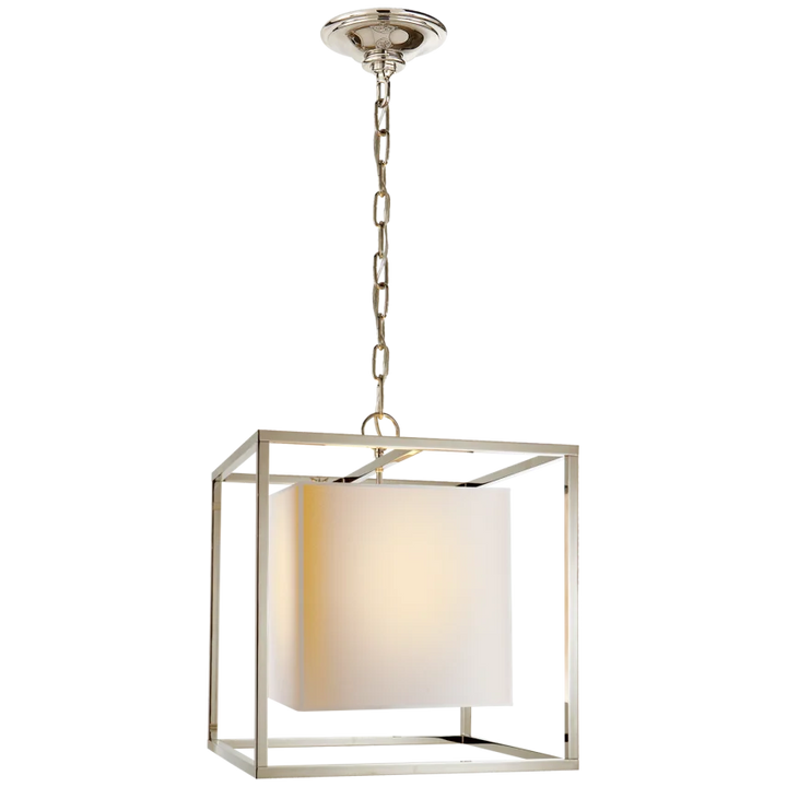 Caca Small Lantern-Visual Comfort-VISUAL-SC 5159PN-PendantsPolished Nickel-Natural Paper Shade-5-France and Son