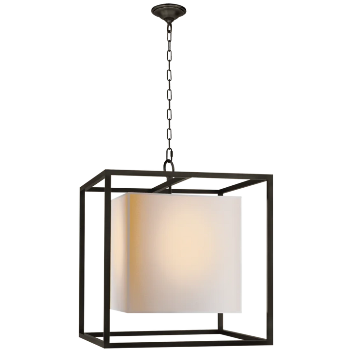 Caca Medium Lantern-Visual Comfort-VISUAL-SC 5160BZ-PendantsBronze-Natural Paper Shade-1-France and Son